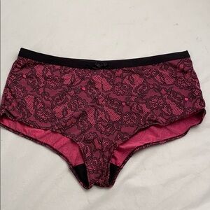 Body Form magenta and black lace 1x panty